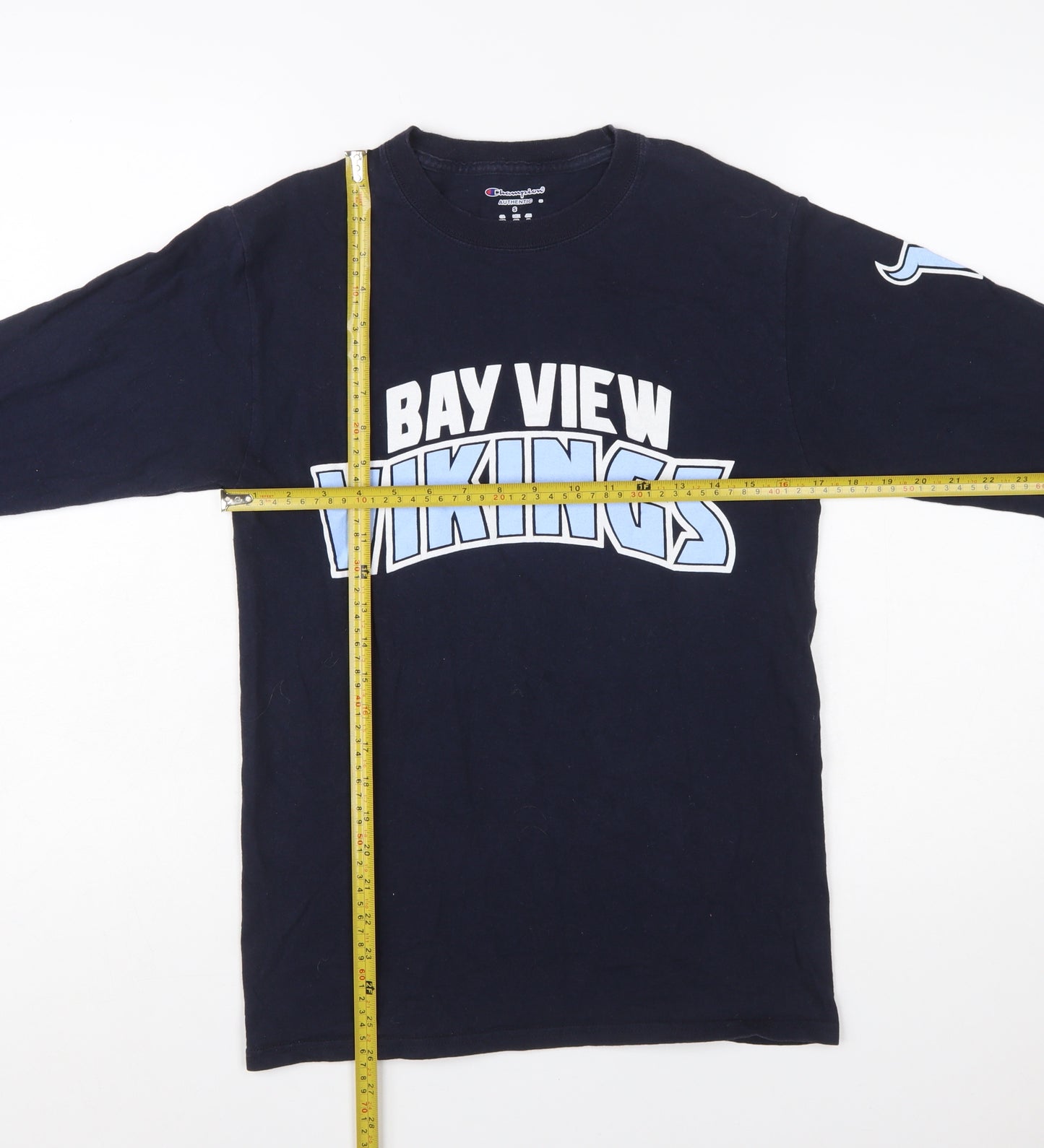 Champion Men's Blue Bay View Vikings Long Sleeve T-Shirt Size S