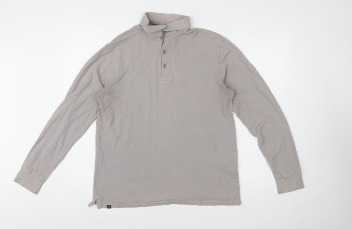 Regatta Men's Grey Long Sleeve Cotton Polo Shirt Size L