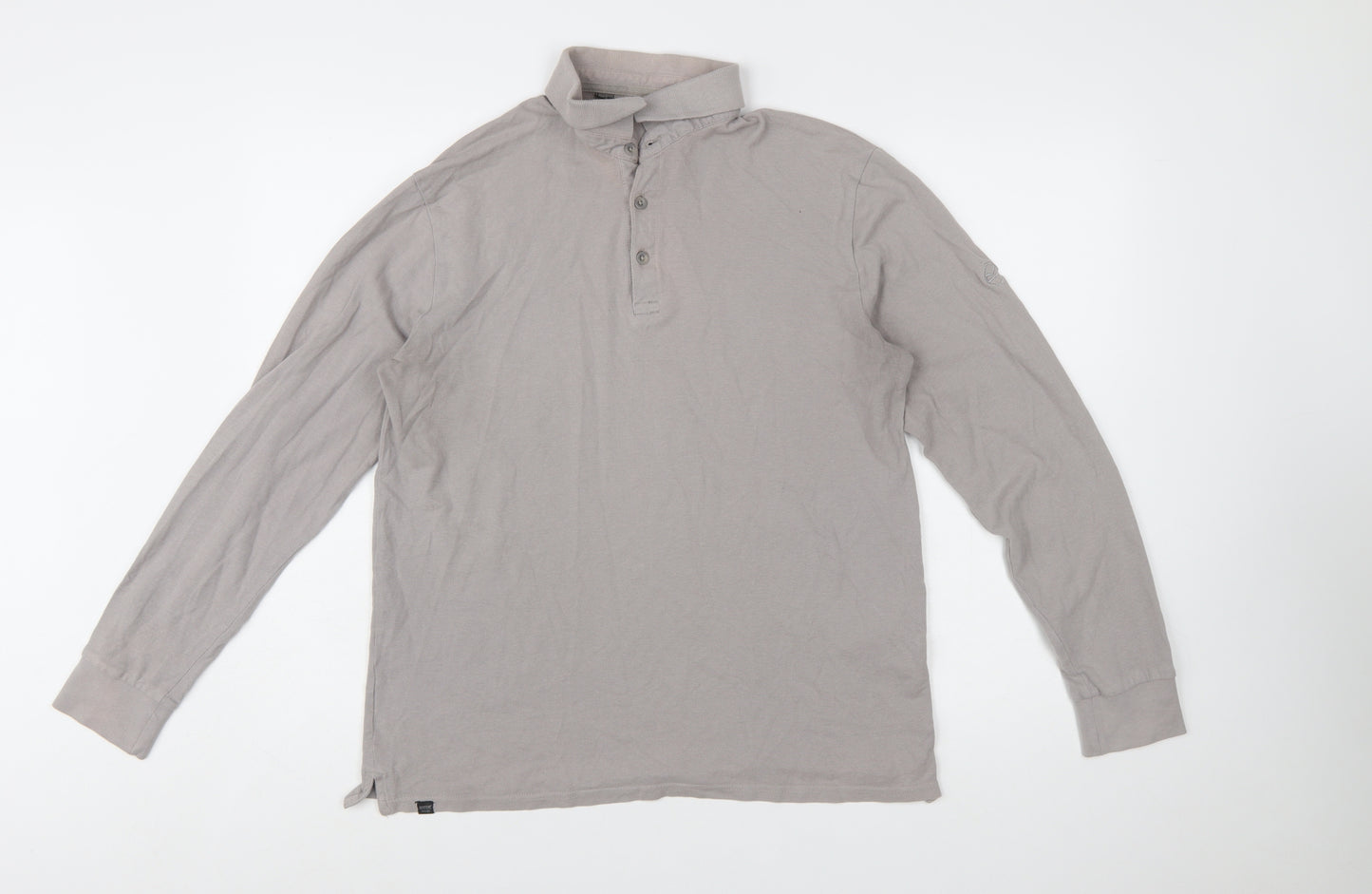 Regatta Men's Grey Long Sleeve Cotton Polo Shirt Size L