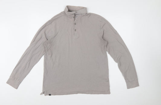 Regatta Men's Grey Long Sleeve Cotton Polo Shirt Size L