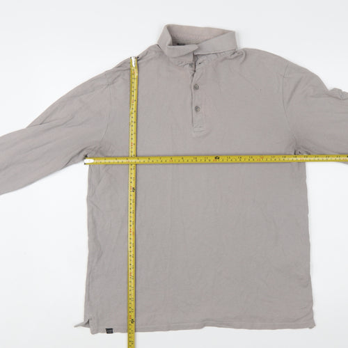 Regatta Men's Grey Long Sleeve Cotton Polo Shirt Size L