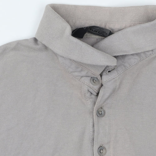 Regatta Men's Grey Long Sleeve Cotton Polo Shirt Size L