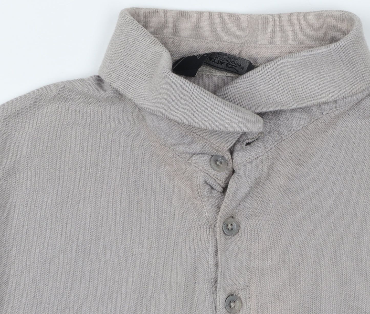 Regatta Men's Grey Long Sleeve Cotton Polo Shirt Size L