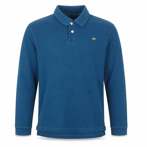 Industrialize Men's Blue Long Sleeve Cotton Polo Shirt Size S