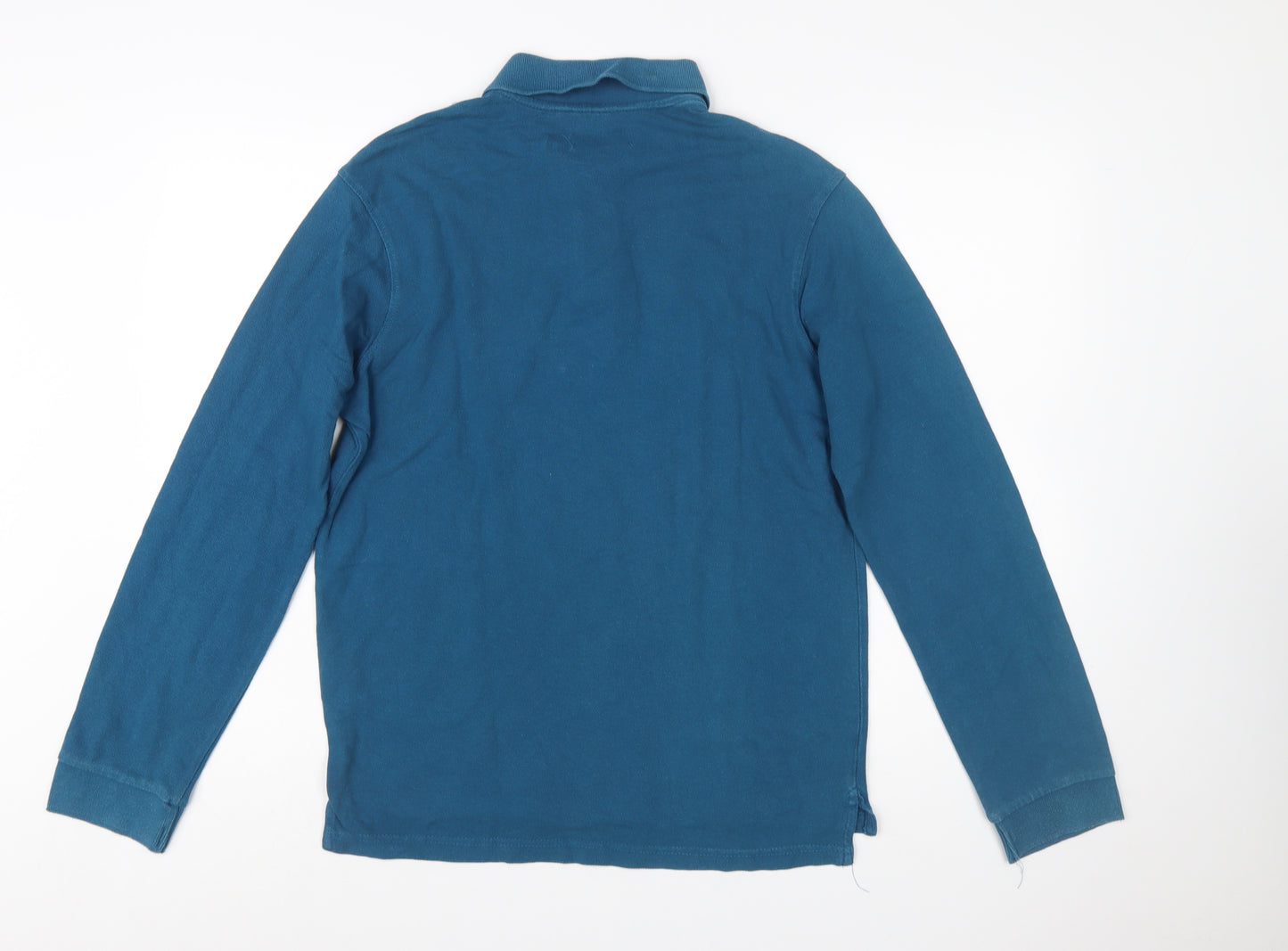 Industrialize Men's Blue Long Sleeve Cotton Polo Shirt Size S