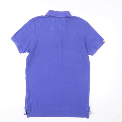 Superdry Men's Blue Tokyo Embroidered Logo Polo Shirt Size L