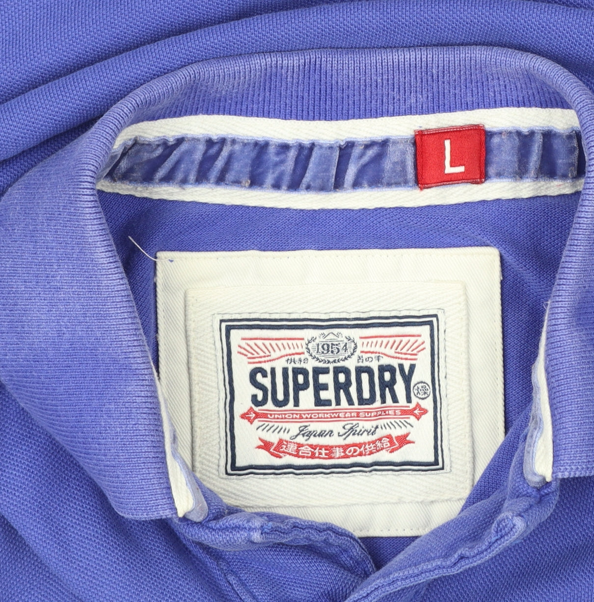Superdry Men's Blue Tokyo Embroidered Logo Polo Shirt Size L