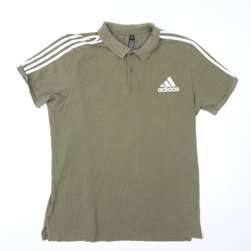 Adidas Men's Green XL Polo Shirt Short Sleeve Sports Logo