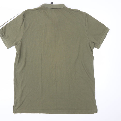 Adidas Men's Green XL Polo Shirt Short Sleeve Sports Logo