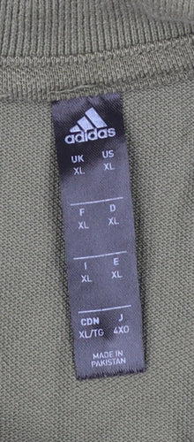 Adidas Men's Green XL Polo Shirt Short Sleeve Sports Logo