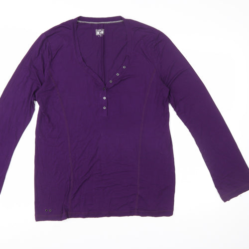 Converse Women’s Purple XL Long Sleeve Henley T-Shirt