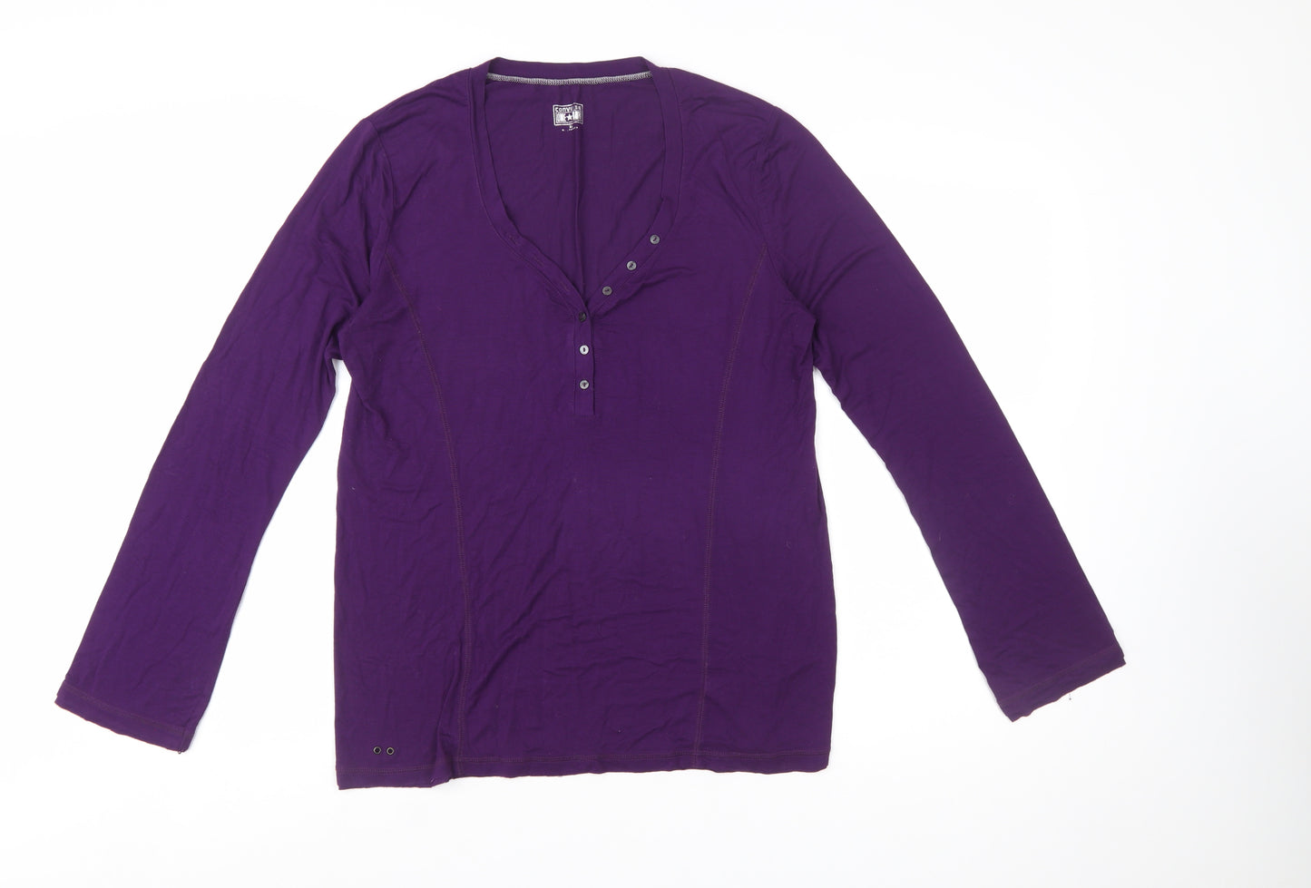 Converse Women’s Purple XL Long Sleeve Henley T-Shirt