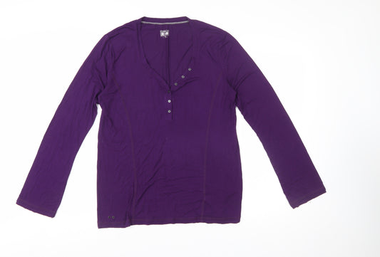 Converse Women’s Purple XL Long Sleeve Henley T-Shirt