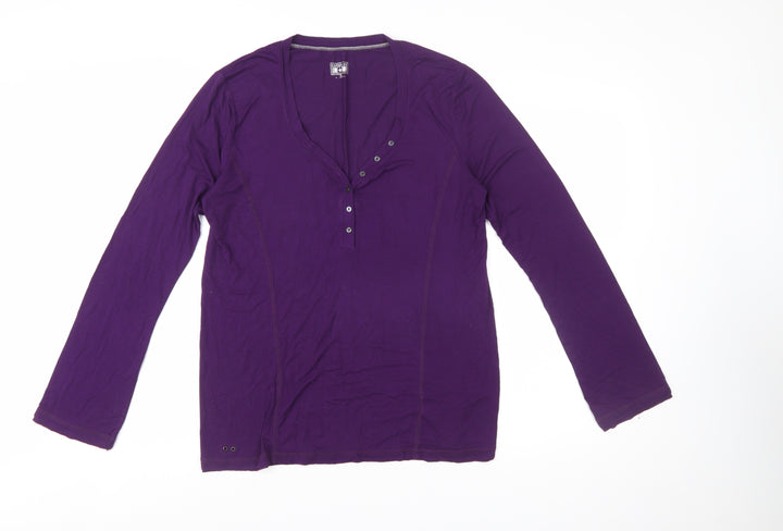 Converse Women’s Purple XL Long Sleeve Henley T-Shirt