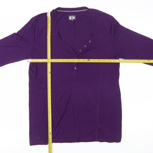 Converse Women’s Purple XL Long Sleeve Henley T-Shirt