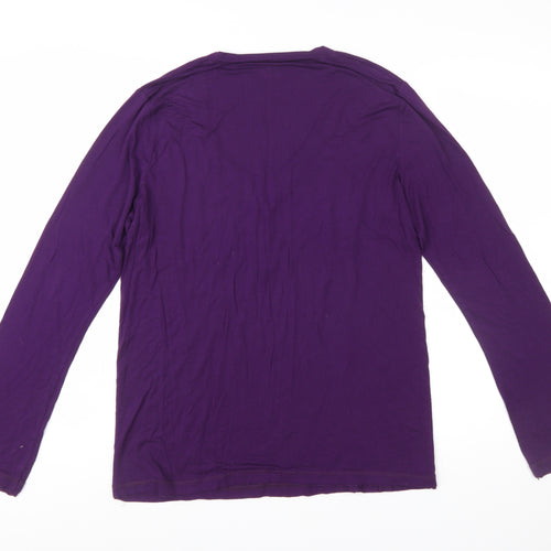 Converse Women’s Purple XL Long Sleeve Henley T-Shirt