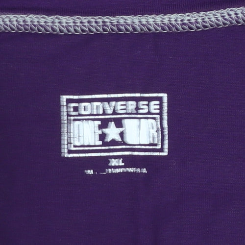 Converse Women’s Purple XL Long Sleeve Henley T-Shirt