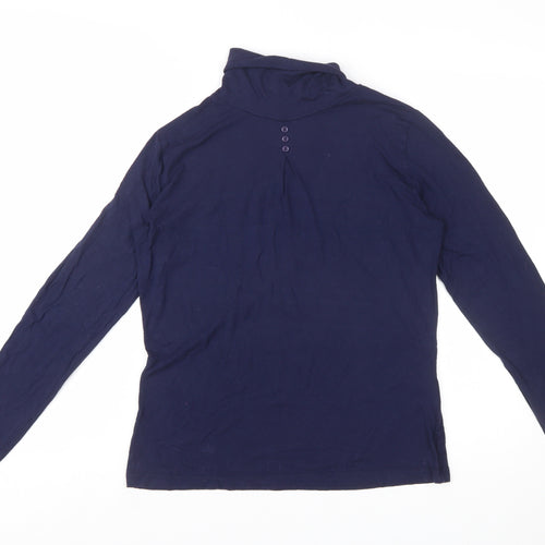 Green Lamb Women's Blue Roll Neck Long Sleeve Jersey Top Size 10