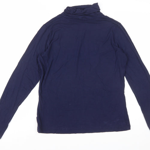 Green Lamb Women's Blue Roll Neck Long Sleeve Jersey Top Size 10
