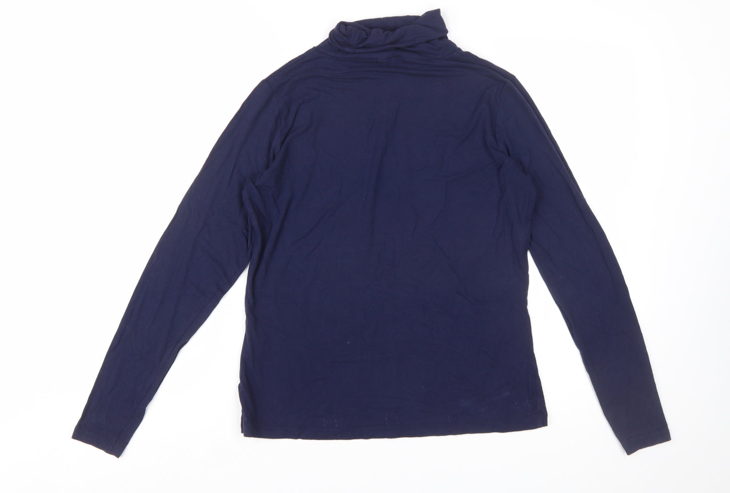 Green Lamb Women's Blue Roll Neck Long Sleeve Jersey Top Size 10