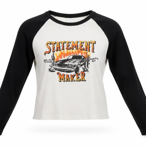 Bershka Womens Multicoloured Cropped Long Sleeve Graphic T-Shirt L