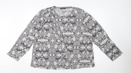 Marks and Spencer Women’s Grey Mix Long Sleeve Viscose Cotton T-Shirt UK 24