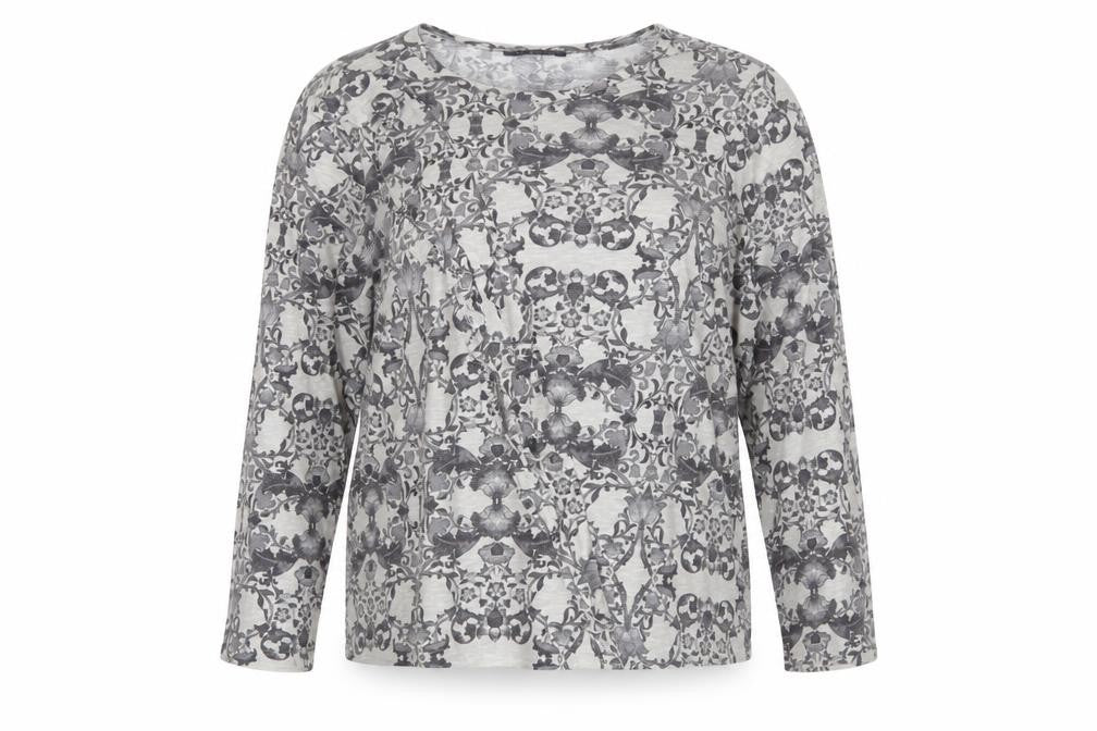 Marks and Spencer Women’s Grey Mix Long Sleeve Viscose Cotton T-Shirt UK 24