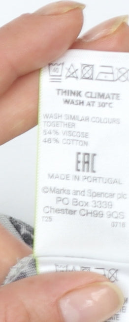 Marks and Spencer Women’s Grey Mix Long Sleeve Viscose Cotton T-Shirt UK 24