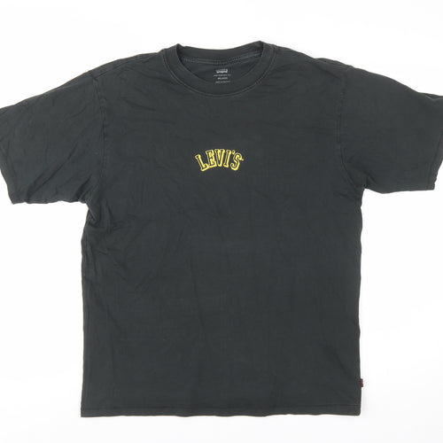 Levi's Men's Black Relaxed Fit Cotton Crew Neck T-Shirt XS