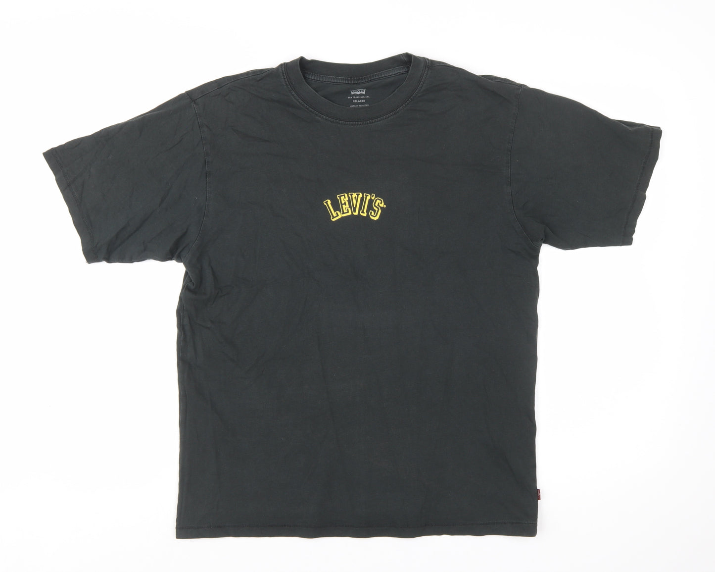 Levi's Men's Black Relaxed Fit Cotton Crew Neck T-Shirt XS