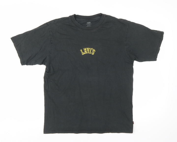 Levi's Men's Black Relaxed Fit Cotton Crew Neck T-Shirt XS