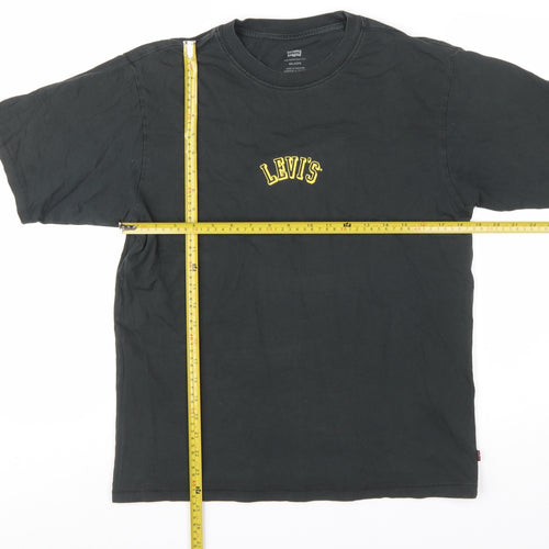 Levi's Men's Black Relaxed Fit Cotton Crew Neck T-Shirt XS