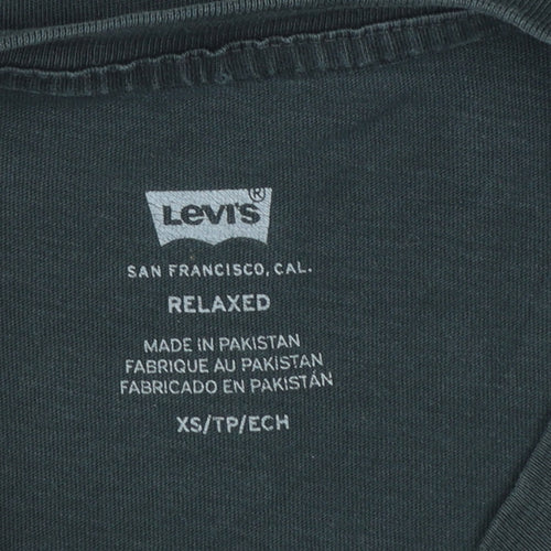 Levi's Men's Black Relaxed Fit Cotton Crew Neck T-Shirt XS