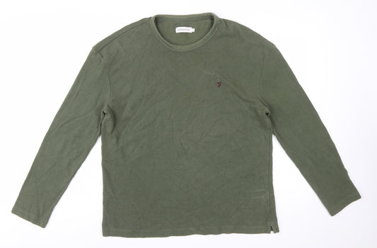 Farah 1920 Men's Green Cotton Long Sleeve Crew Neck Sweatshirt L