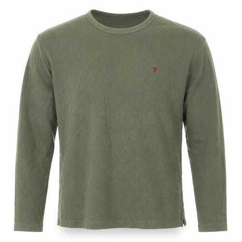 Farah 1920 Men's Green Cotton Long Sleeve Crew Neck Sweatshirt L