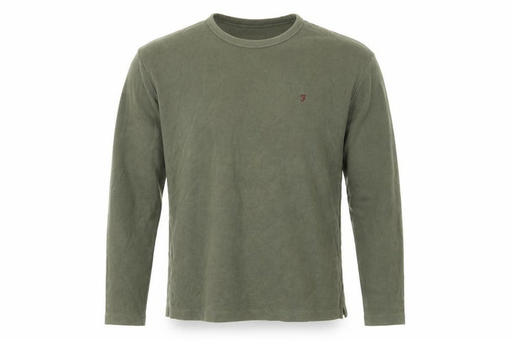 Farah 1920 Men's Green Cotton Long Sleeve Crew Neck Sweatshirt L