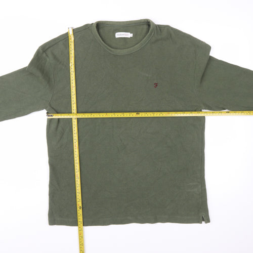 Farah 1920 Men's Green Cotton Long Sleeve Crew Neck Sweatshirt L