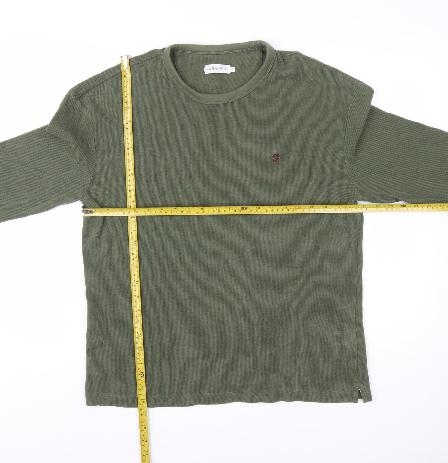Farah 1920 Men's Green Cotton Long Sleeve Crew Neck Sweatshirt L