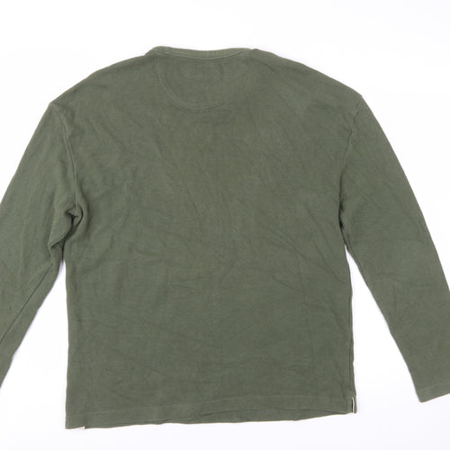 Farah 1920 Men's Green Cotton Long Sleeve Crew Neck Sweatshirt L