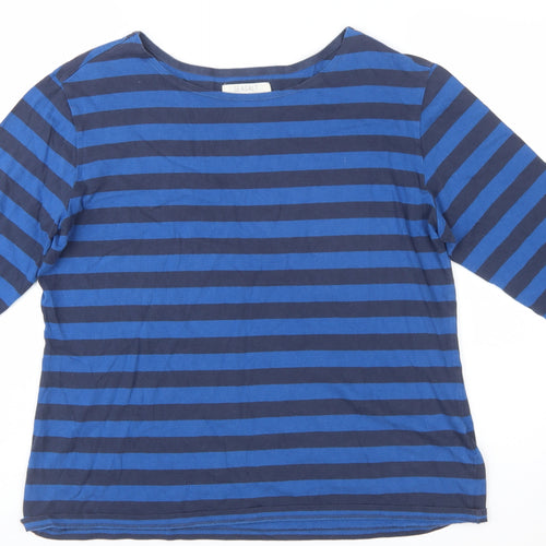 Seasalt Women’s Blue Striped 3/4 Sleeve Organic Cotton T-Shirt Size 16