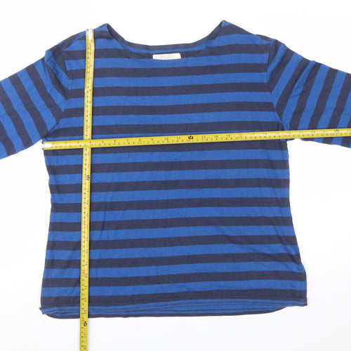 Seasalt Women’s Blue Striped 3/4 Sleeve Organic Cotton T-Shirt Size 16