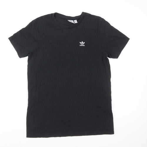 adidas Womens Black Basic Cotton T-Shirt Size 10