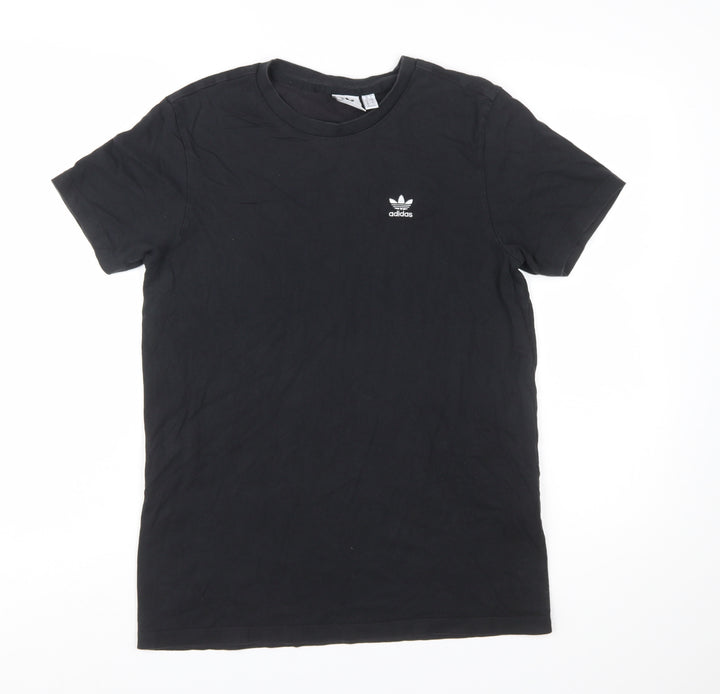 adidas Womens Black Basic Cotton T-Shirt Size 10