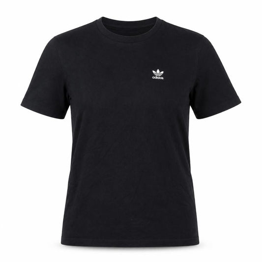 Front view of adidas women’s black basic cotton t-shirt, size UK 10