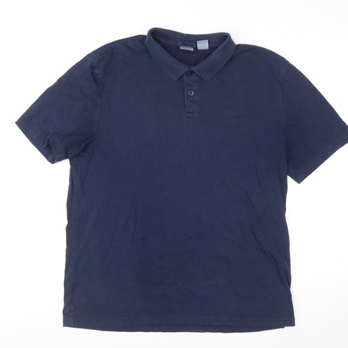 Levi's Men's Navy Blue Relaxed Fit Cotton Polo Shirt M