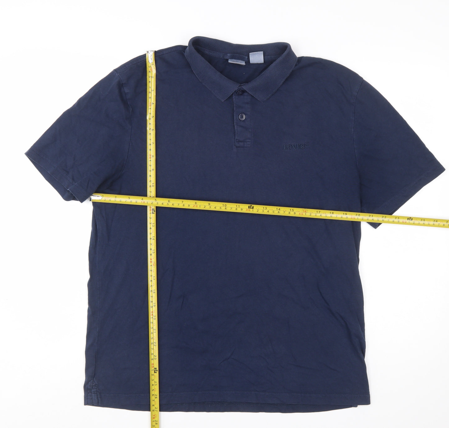 Levi's Men's Navy Blue Relaxed Fit Cotton Polo Shirt M