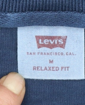 Levi's Men's Navy Blue Relaxed Fit Cotton Polo Shirt M
