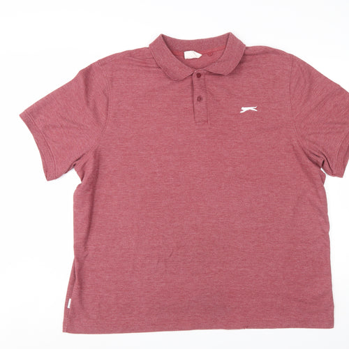 Slazenger Men's Red 3XL Polo Shirt Lightweight Sports Top