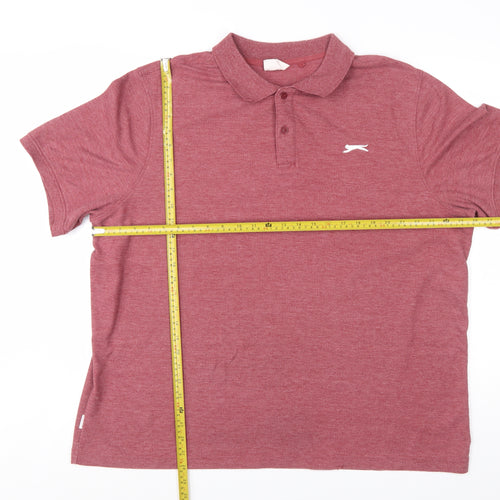 Slazenger Men's Red 3XL Polo Shirt Lightweight Sports Top