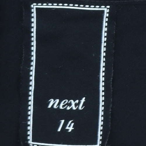 Next Women’s Black Striped Long Sleeve V-Neck Jersey Top Size 14